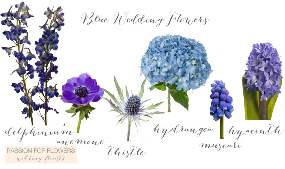 blue wedding flowers