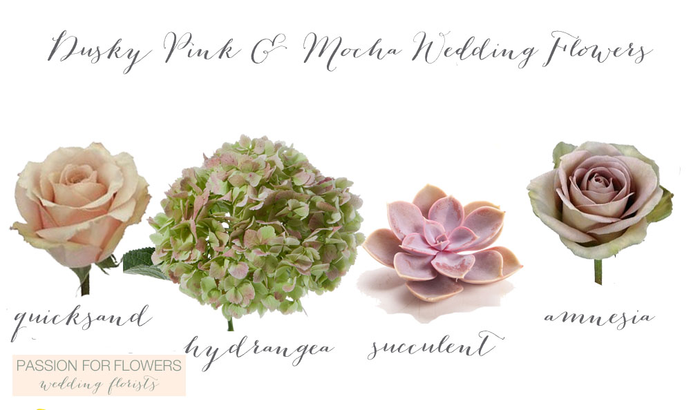 dusky pink wedding flowers