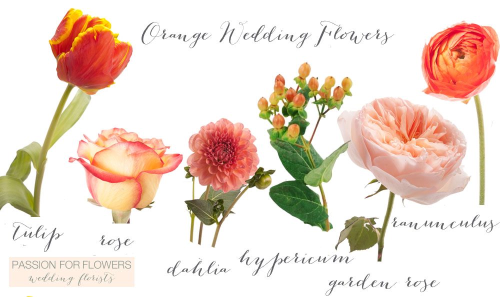 orange wedding flowers