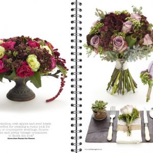 passion-for-flowers-wedding-flowers-magazine-pink-burgundy-flowers-in-urn-bouquet-place-setting-on-slate-with-succulent