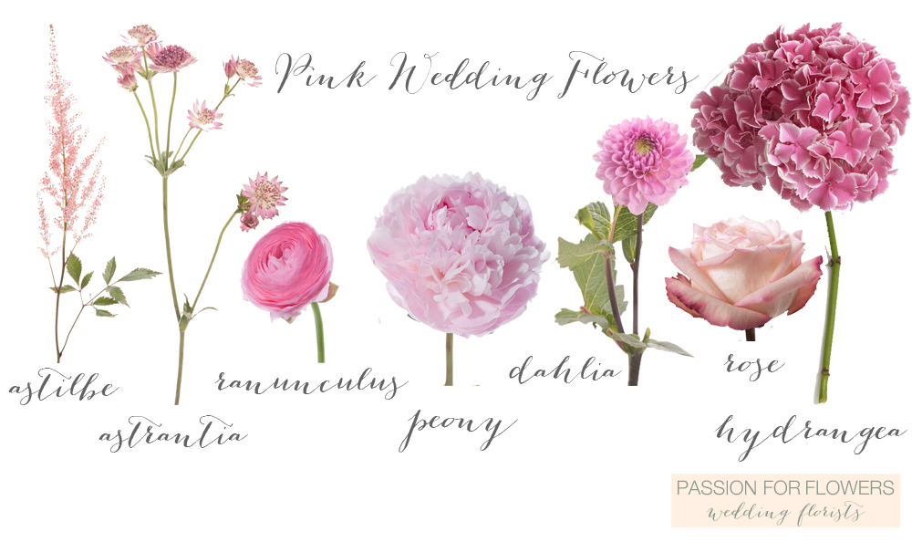 pink wedding flowers by passion for flowers