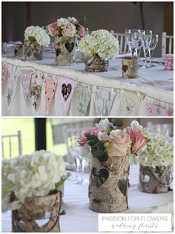 Redhouse barn wedding flowers top table