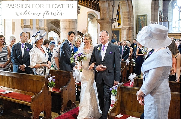purple wedding flowers hampton in arden church wedding
