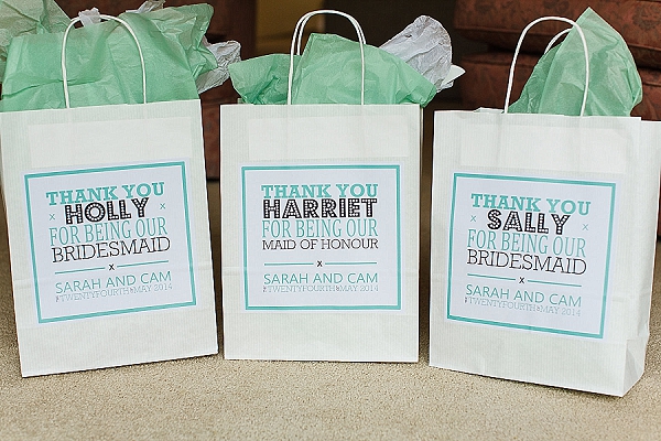 mint green gift bags