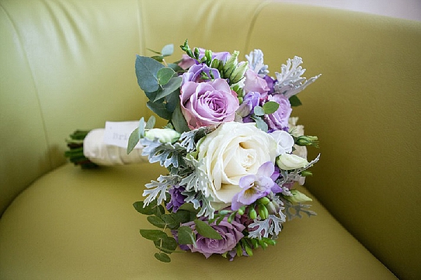 purple bridal bouquet