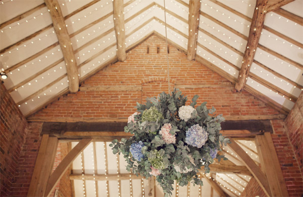 hanging flower balls shustoke farm barns summer wedding florist passion for flowers