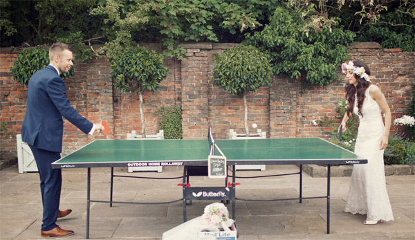 outdoor weding games table tennis shustoke farm barns summer wedding florist passion for flowers