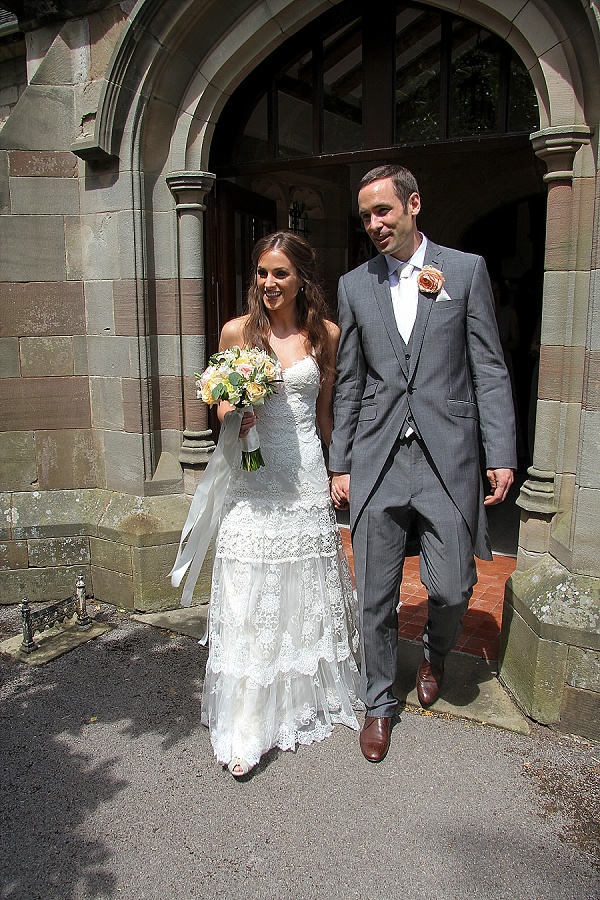 peach wedding bouquets hampton in arden church solihull