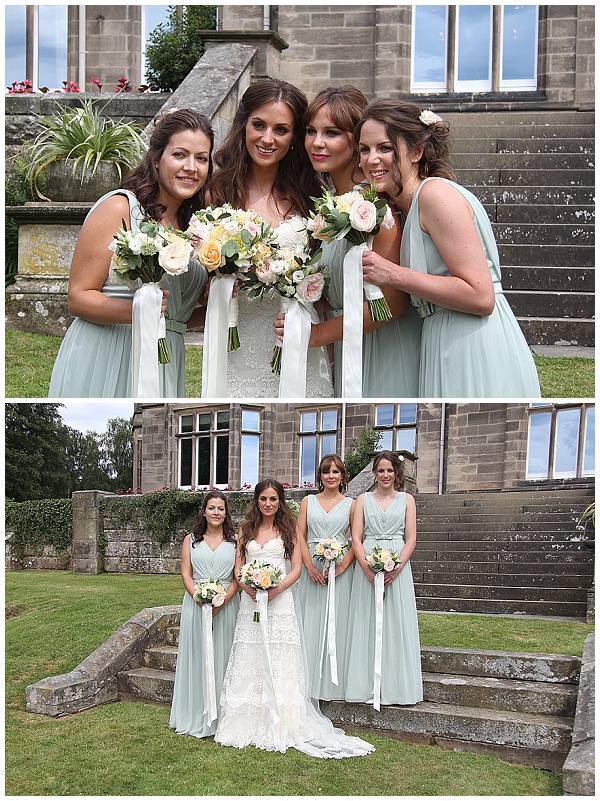 peach wedding bouquets mint green bridesmaids dresses hampton manor passion for flowers