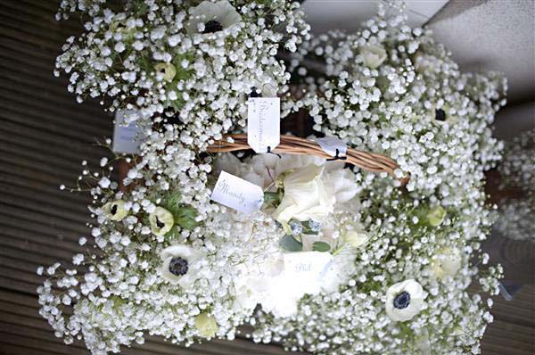 winter wonderland wedding gypsophilia-and-black-and-white-amemone-bouquets-wedding-flowers