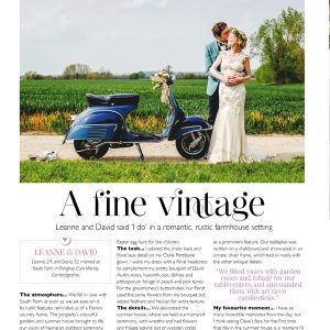 LEANNE & DAVID'S RUSTIC ELEGANT WEDDING FEATURED IN WEDDING MAGAZINE