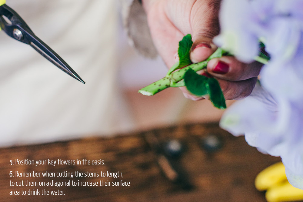 step by step guide how to make a floral wedding centrepiece for rustic weddings using a wooden crate by Passion for Flowers