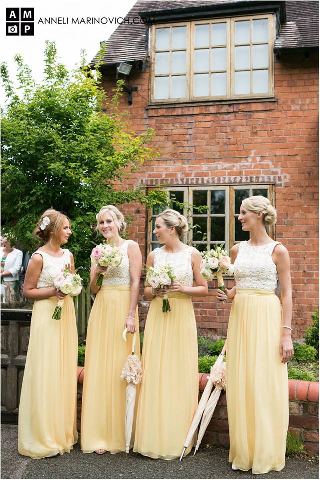 Iscoyd-Park-Wedding-Flowers-Lemon-Yellow-Bridesmaids-Dresses