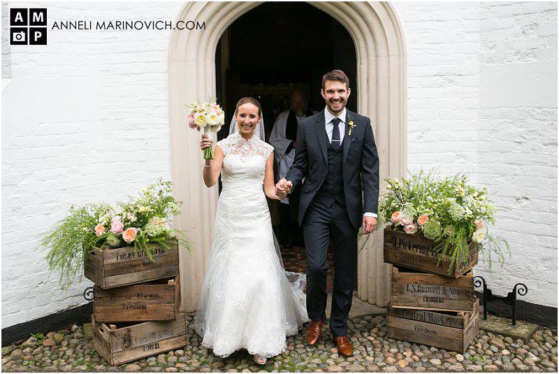 rustic-wedding-flowers-in-crates-country-church