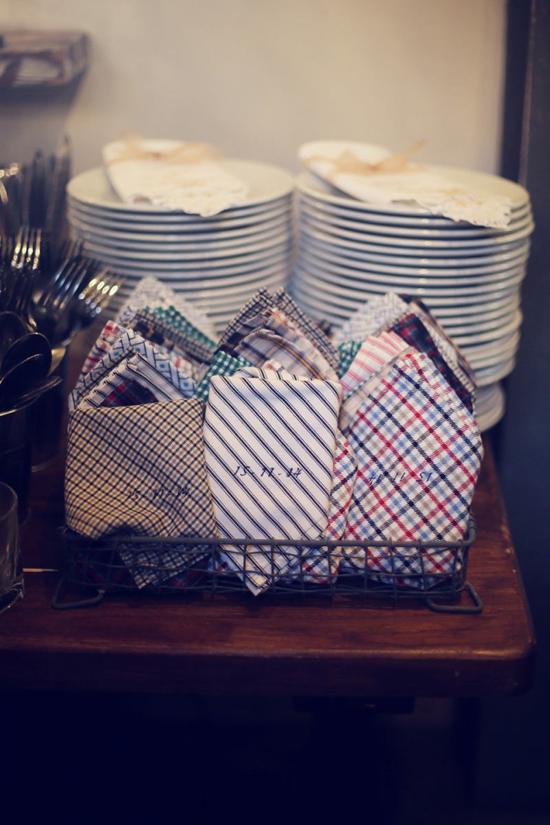 hipster wedding ties with wedding date as wedding favours