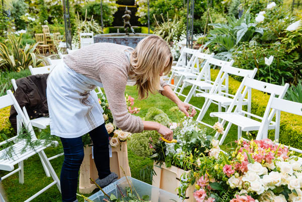 Passion for Flowers wedding set up Birtsmorton Court