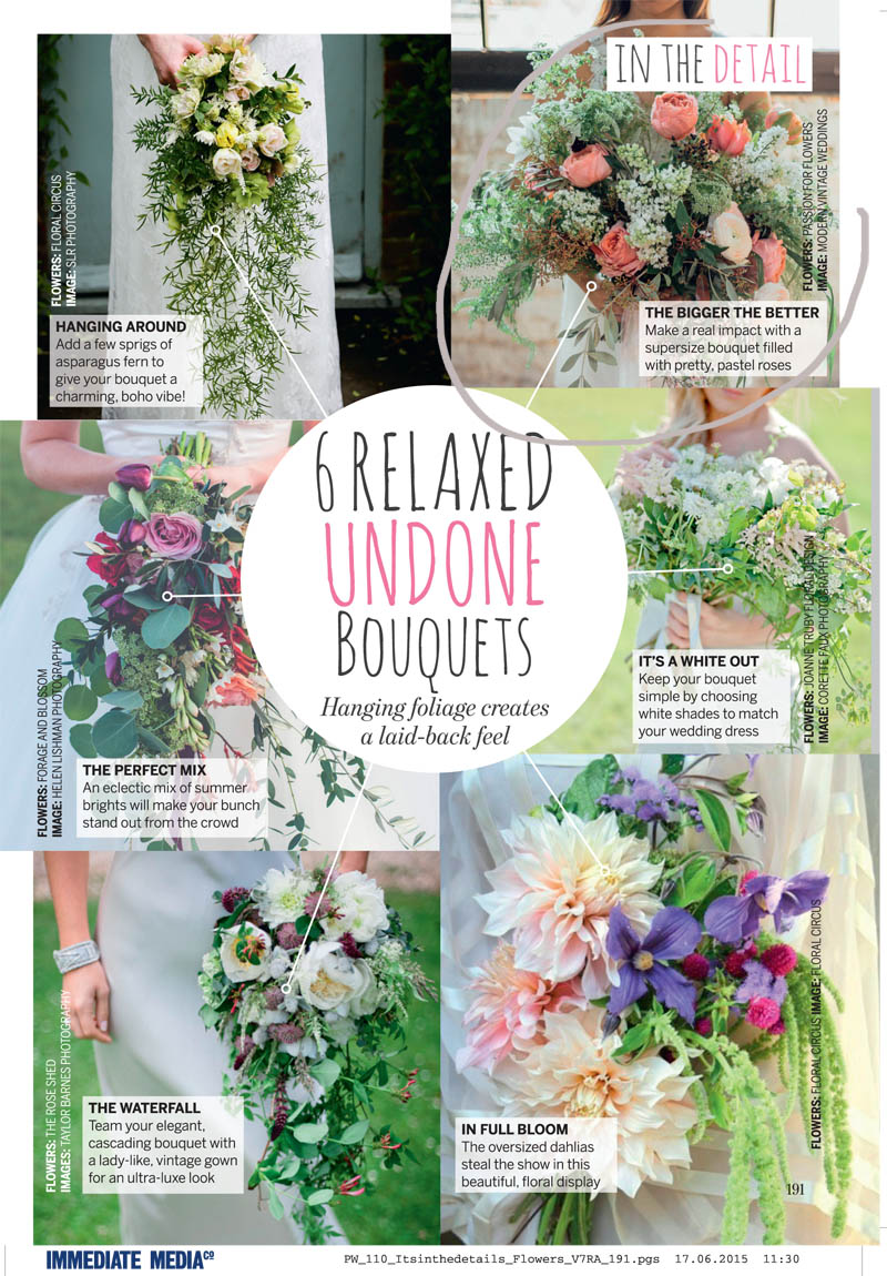 relaxed undone bouquets perfect wedding magazine