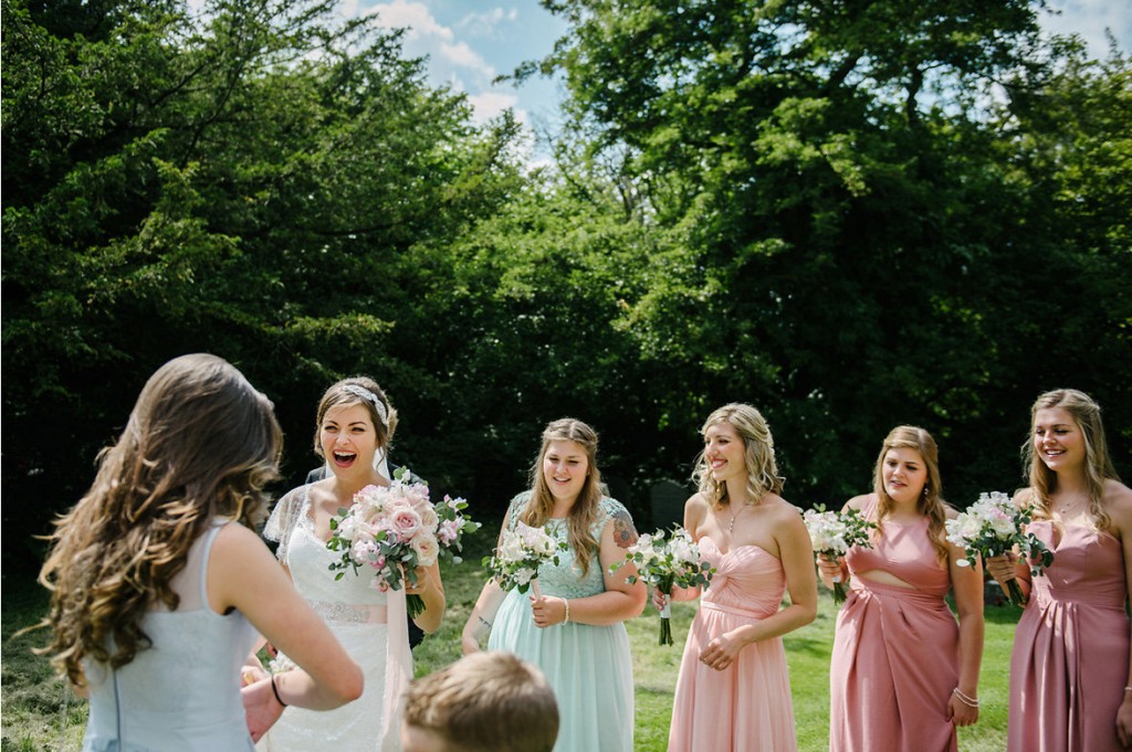 dusky green bridesmaid dresses