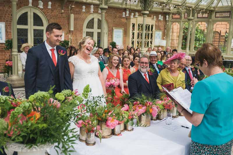 wedding ceremony flowers Kilworth House luxe wedding urns and statement flowers in Orangery (5)