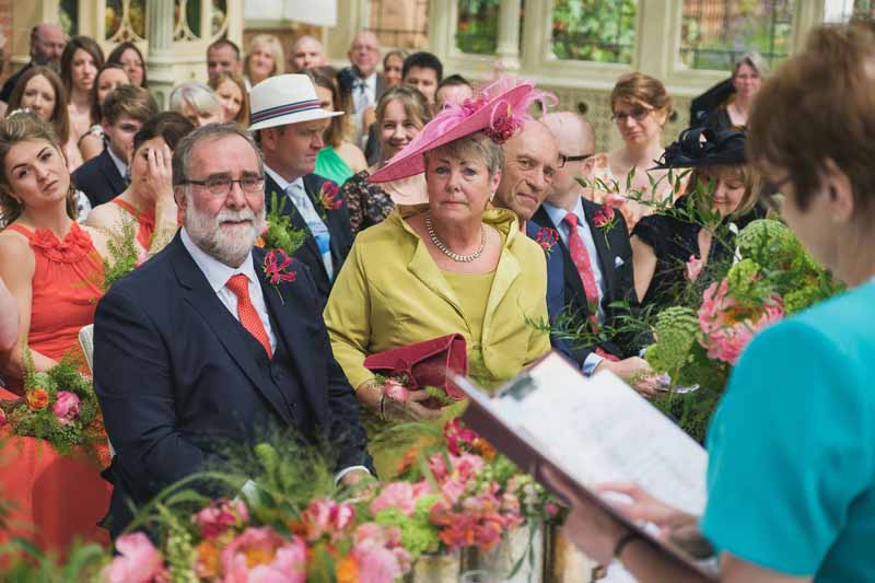 wedding ceremony flowers Kilworth House luxe wedding urns and statement flowers in Orangery (6)