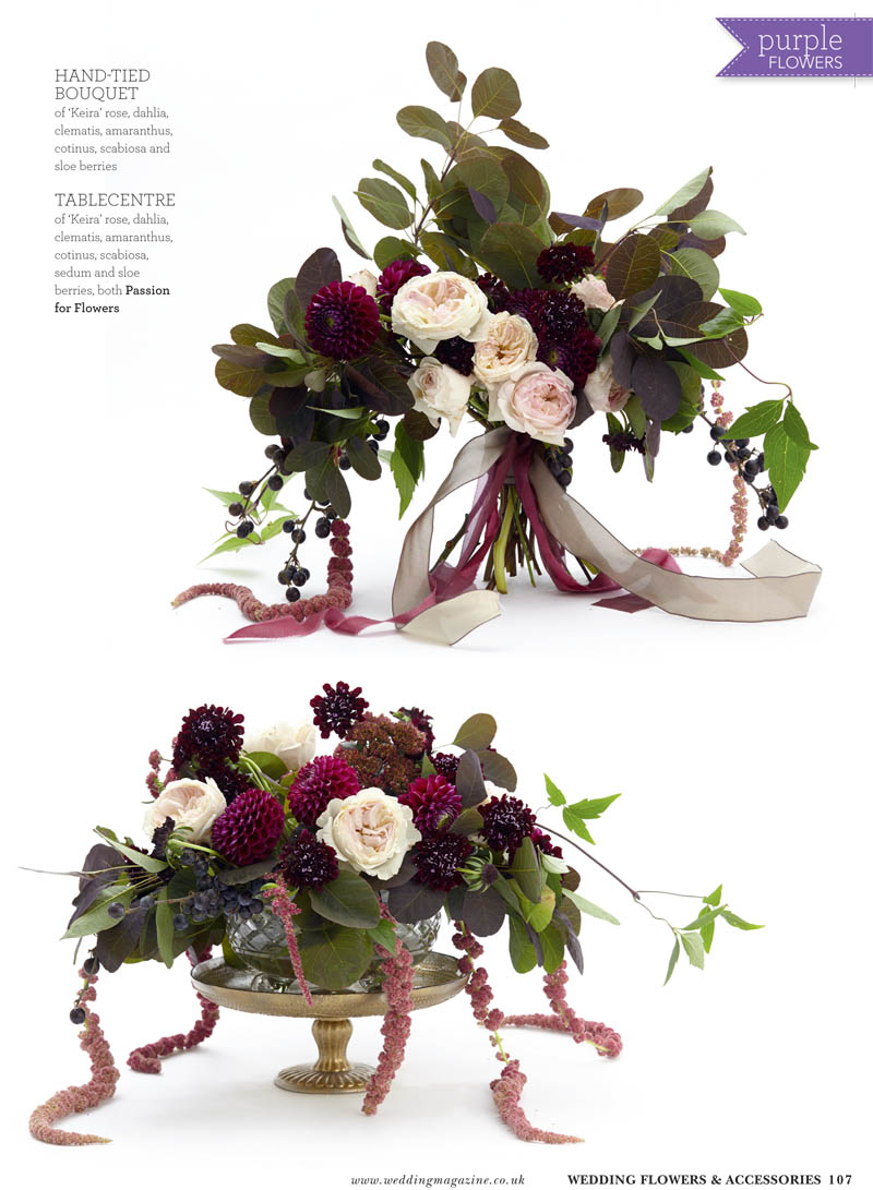 deep purple maroon wedding flowers bouquets and centrepieces by passion for flowers in wedding flowers magazine