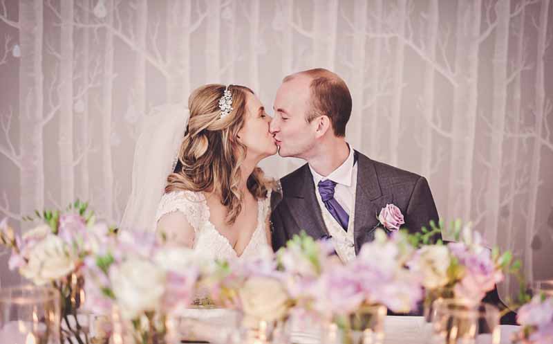 ceremony table flowers pink green lilac roses in glass vases at hampton manor wedding ceremony by passion for flowers (7)