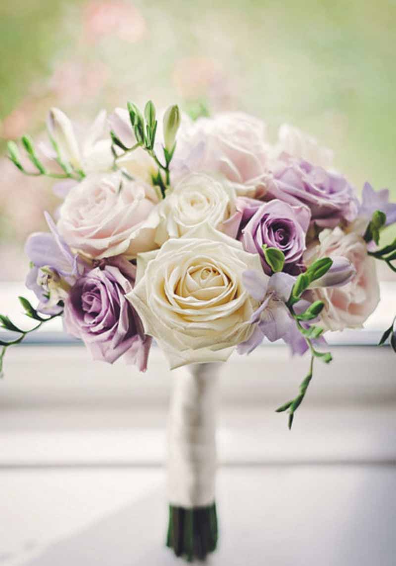 lilac rose and cream rose bridal bouquet by passion for flowers