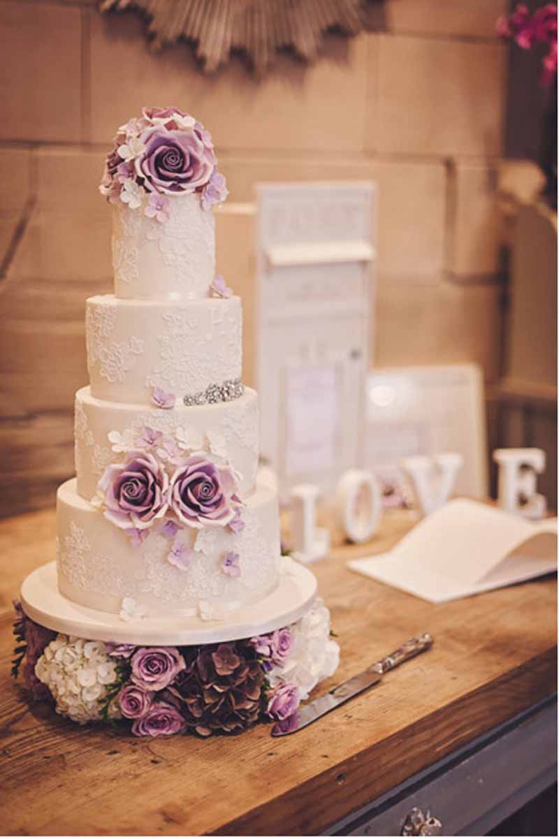 wedding cake on base of flowers by passion for flowers (1)