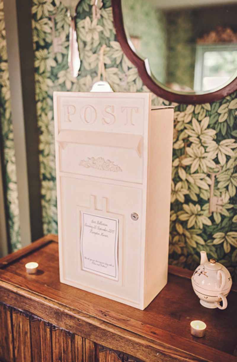 white post box wedding cards box