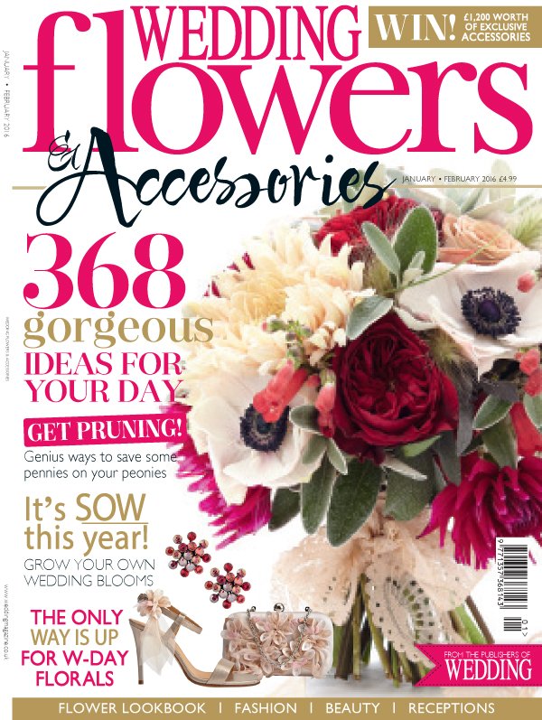 wedding flowers and accessories magazine logo front cover jan feb 2016