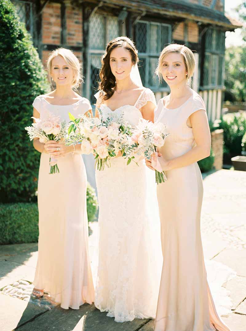 elegant wedding flowers peach and grey bouquets