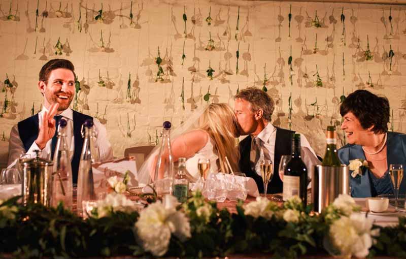 flower wall backdrop to top table by passion for flowers @kmorganflowers at curradine barns