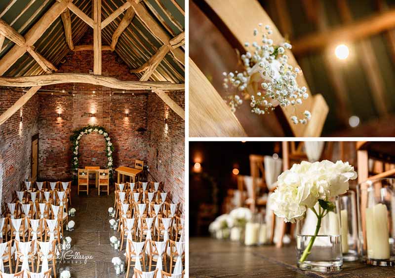 Cremony decorations hydrangeas aisle decorations floral arch at Packington Moor