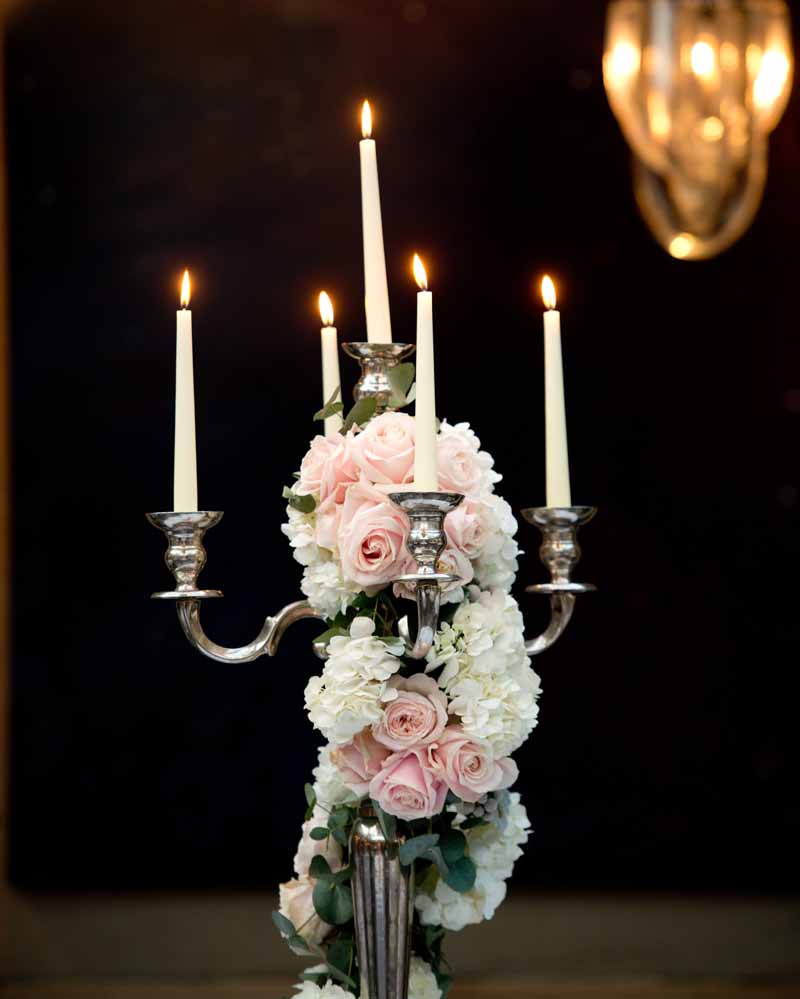 Hampton Manor Wedding Florist - Candelabra Centrepieces by Passion for Flowers @kmorganflowers