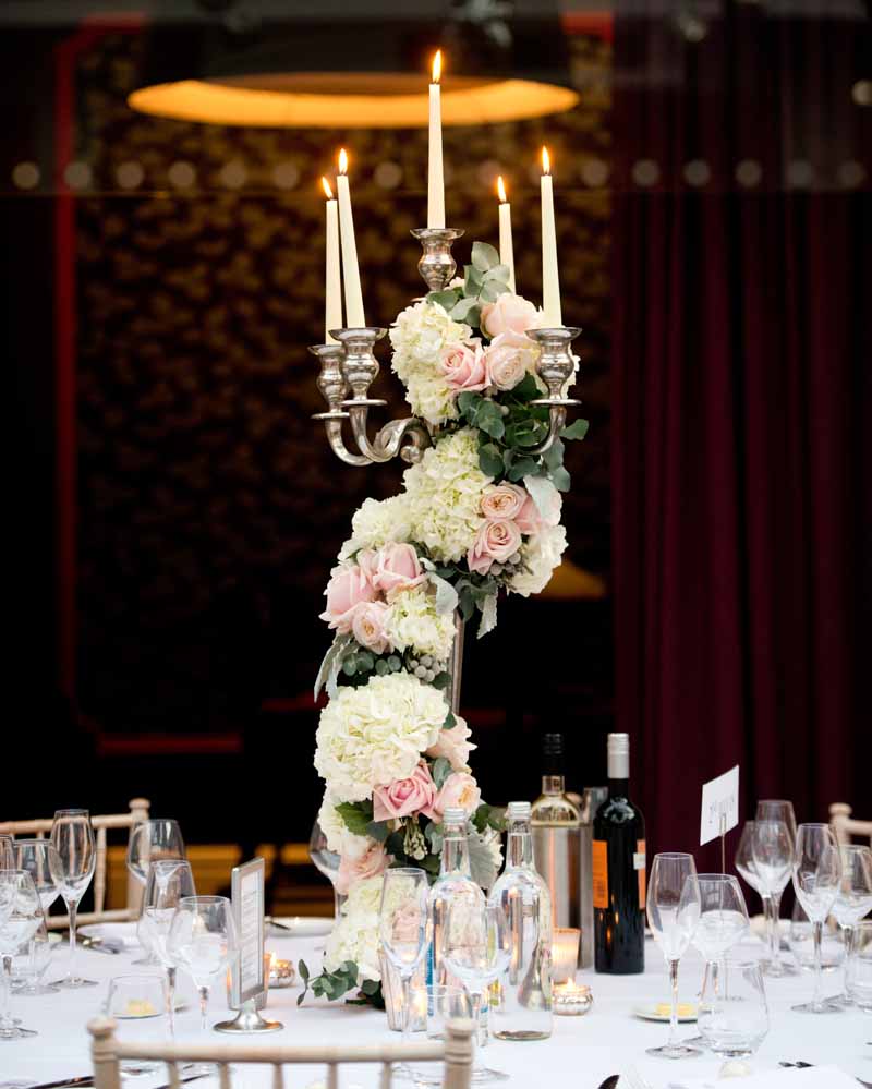 Hampton Manor Wedding Florist - Candelabra Centrepieces by Passion for Flowers @kmorganflowers