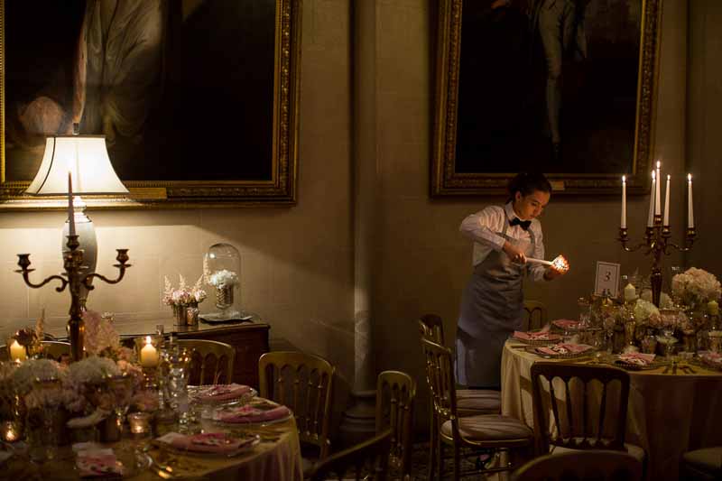 Luxe-Gold-Candelabra Wedding Centrepieces at Belvoir Castle by @kmorganflowers Passion for Flowers