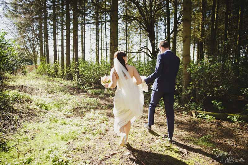 Bride-and-groom-outside-woodland-wedding