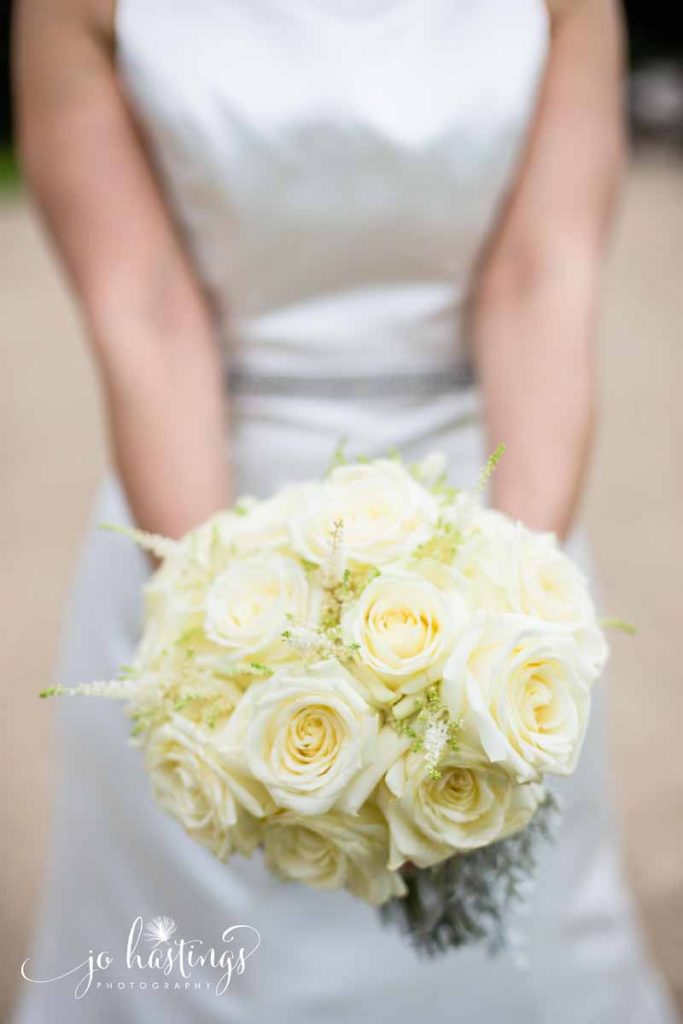 Cream rose astilbe dusty miller bridal bouquet Passion for Flowers