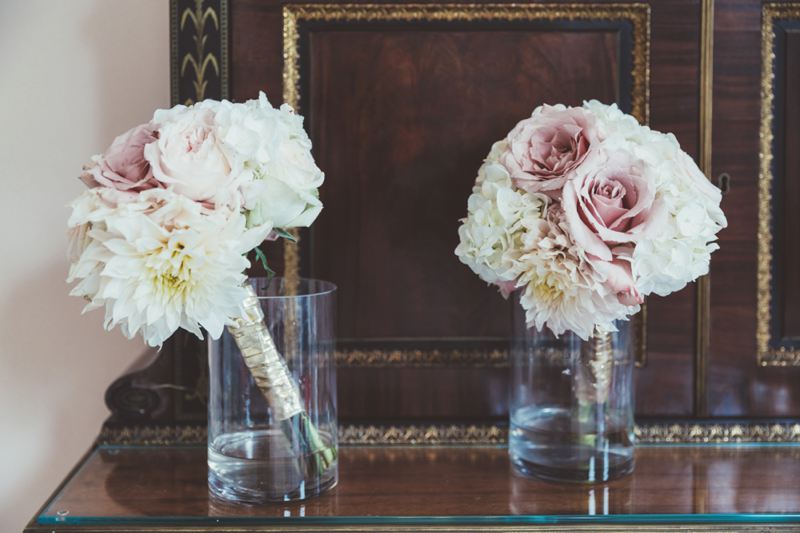 Nude pink white bridesmaids bouquets by Passion for Flowers