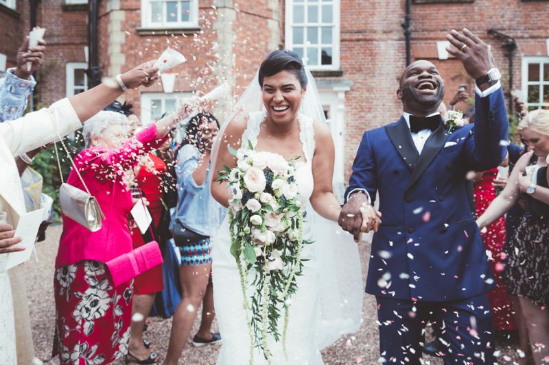 Wedding confetti photography Iscoyd Park