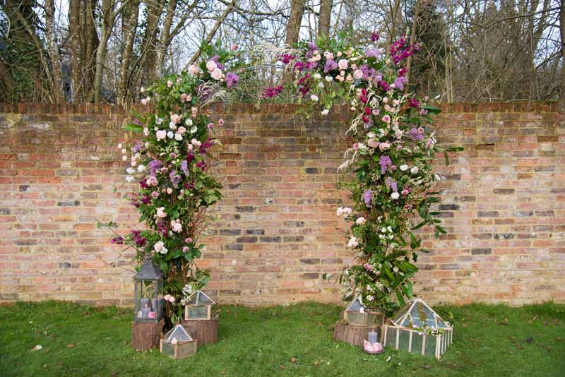 Large flower arch for wedding ceremonies full of flowers Passion for Flowers west midlands warwickshire