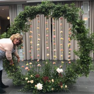 moongate circle round wedding arch for hire Passion for Flowers
