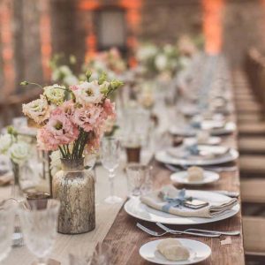 Long wedding table centrepiece Italy Passion for Flowers
