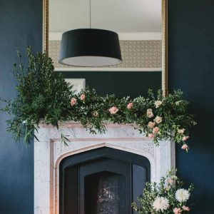 Fireplace decoration flowers and candles Passion for Flowers