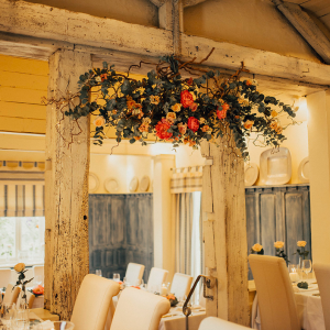 Country Pub Wedding Hanging Floral Installation twigs Passion for Flowers wedding florists Solihull
