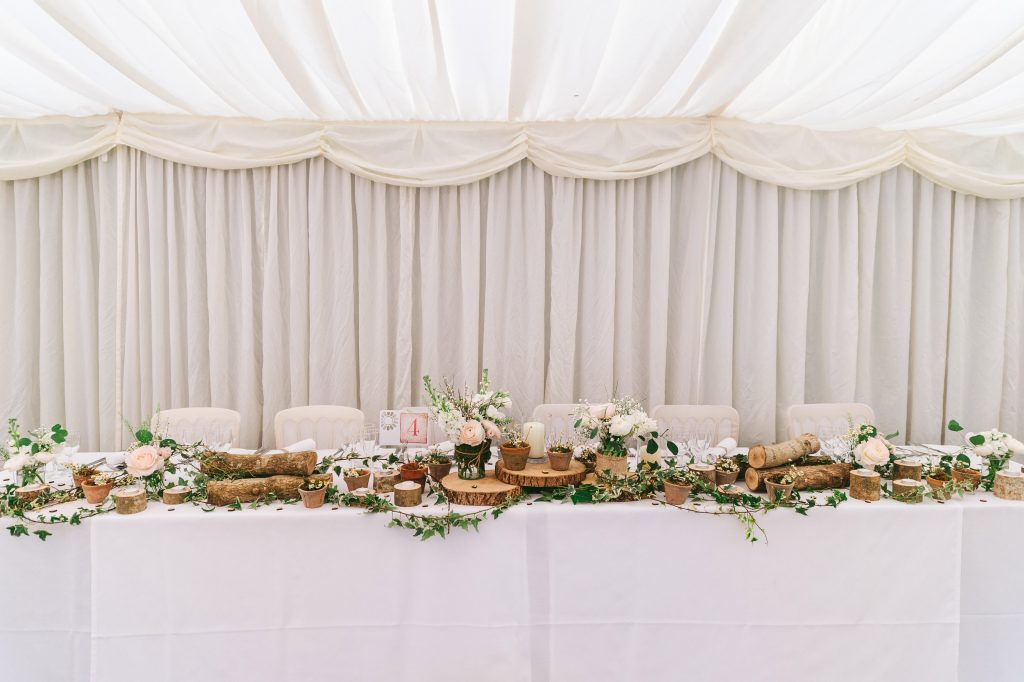 rustic top table wedding birtsmorton court