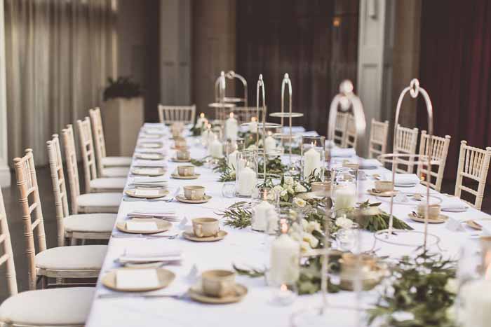 Afternoon tea wedding at Hampton Manor table decorations
