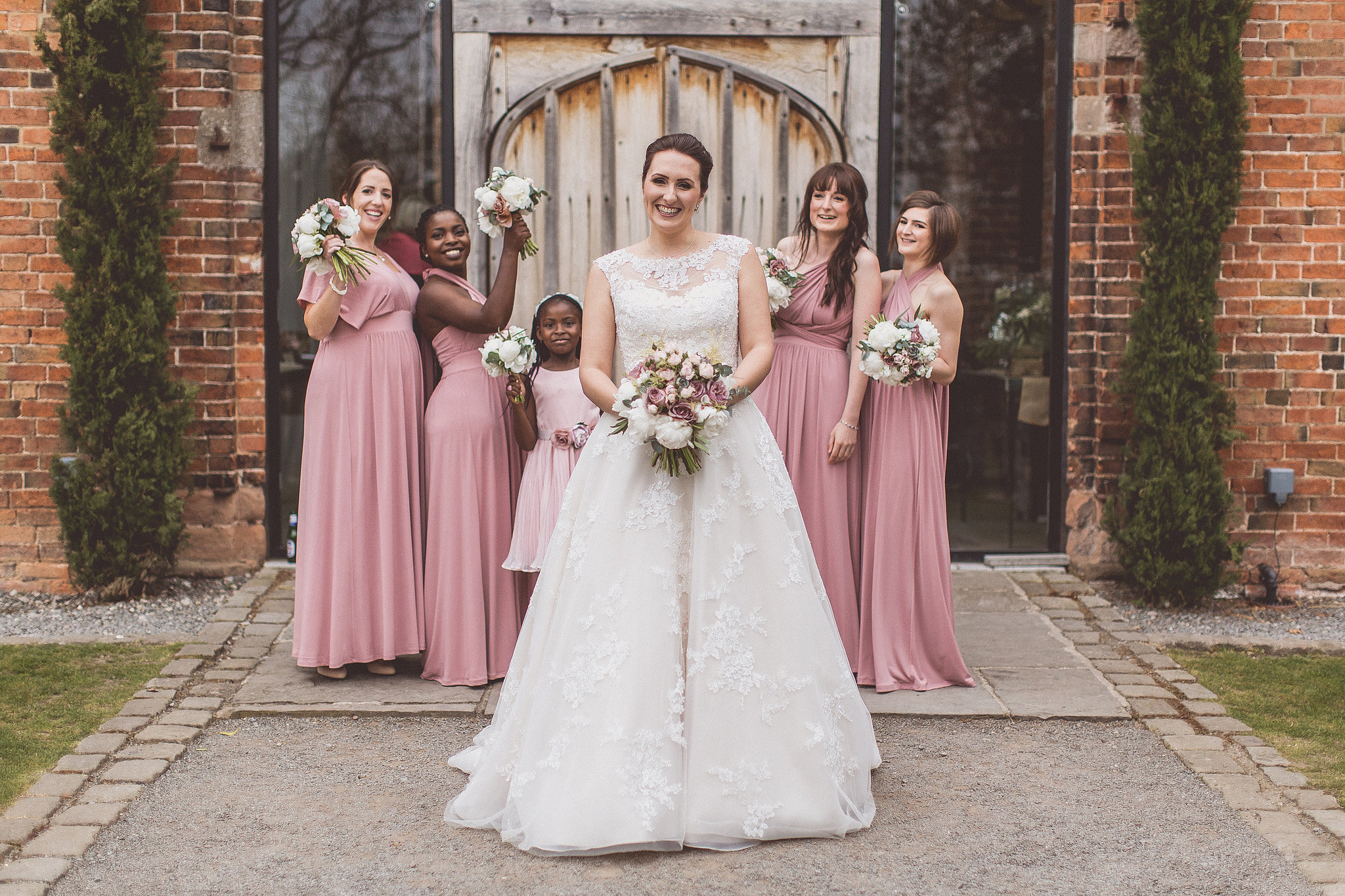 Pale dusky pink bridesmaids dresses