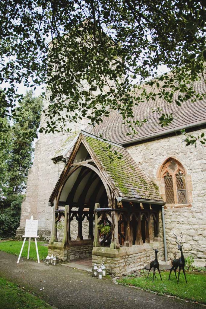 Wedding church entrance ceremony Birtsmorton Court Passion for Flowers