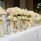Glass bud vases top table wedding flowers Hampton Manor by Passion for Flowers